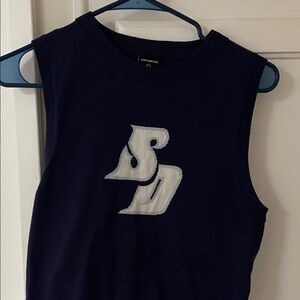 USD Navy Blue CROP Sleeveless Top